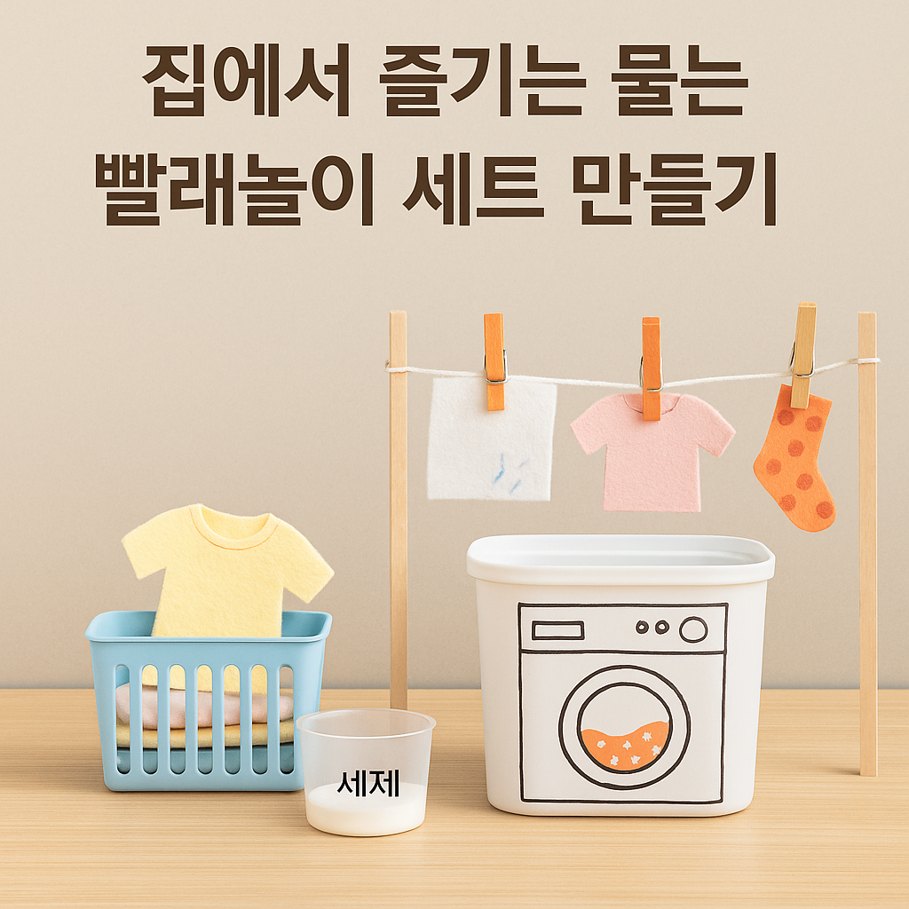 집에서 즐기는 물 없는 빨래놀이 세트 만들기
