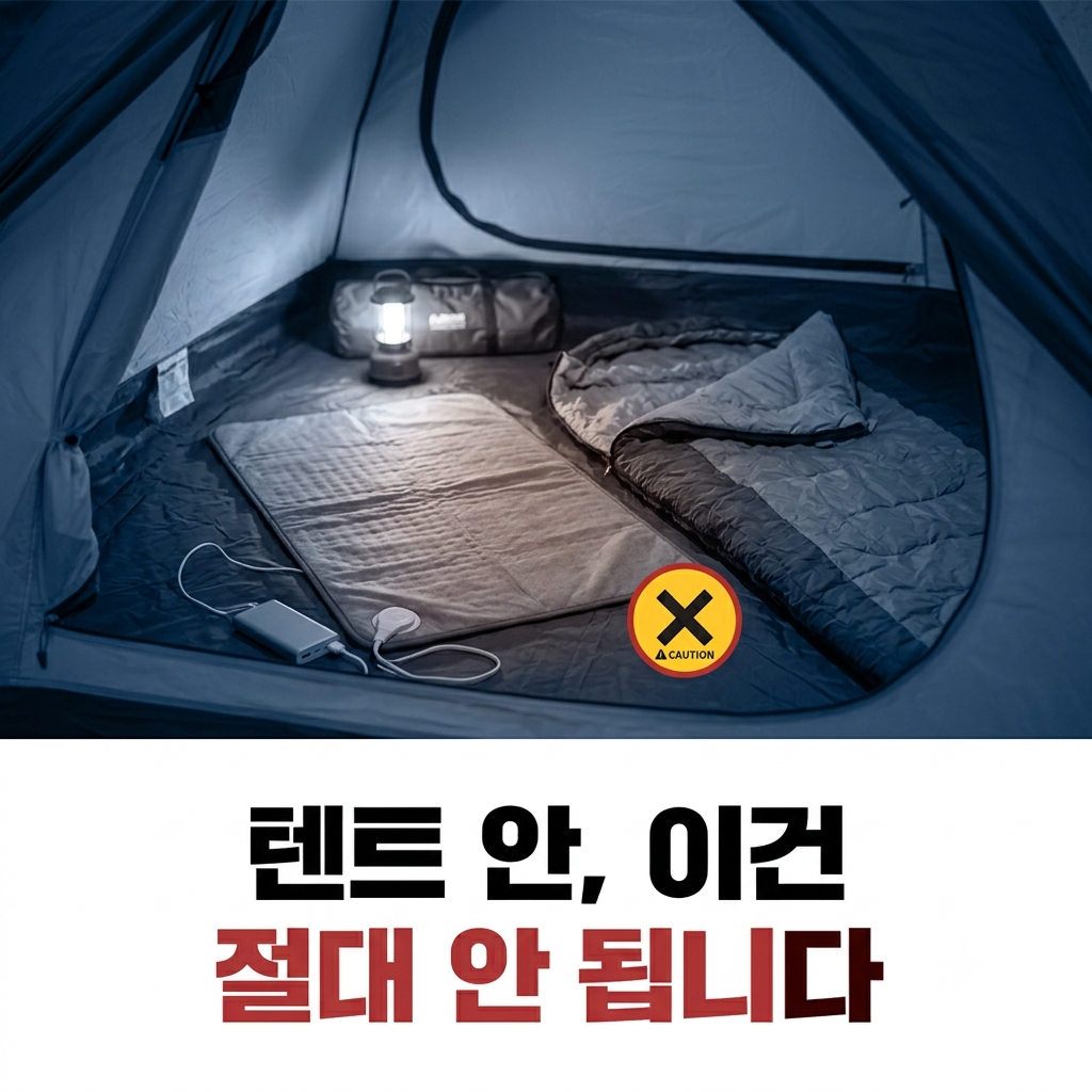 텐트 안 일산화탄소 중독 위험 안내