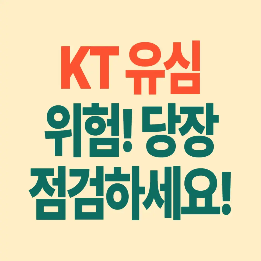 KT 유심 위험! 당장 점검하세요!