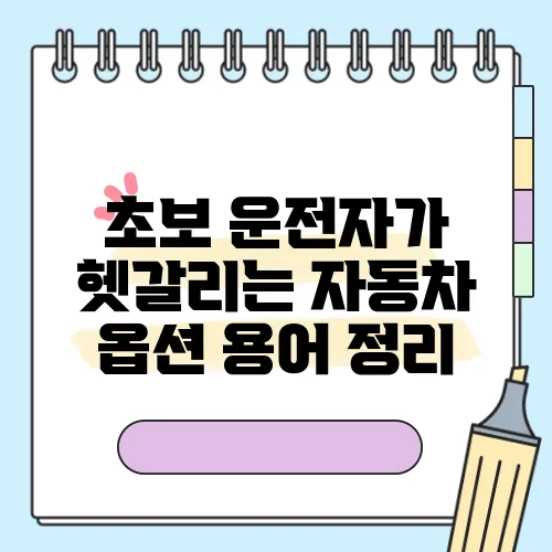 초보 운전자가 헷갈리는 자동차 옵션 용어 정리