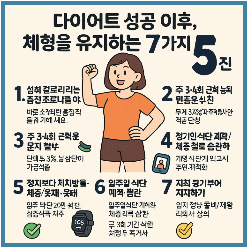 다이어트 성공 이후, 체형을 유지하는 7가지 실천 전략