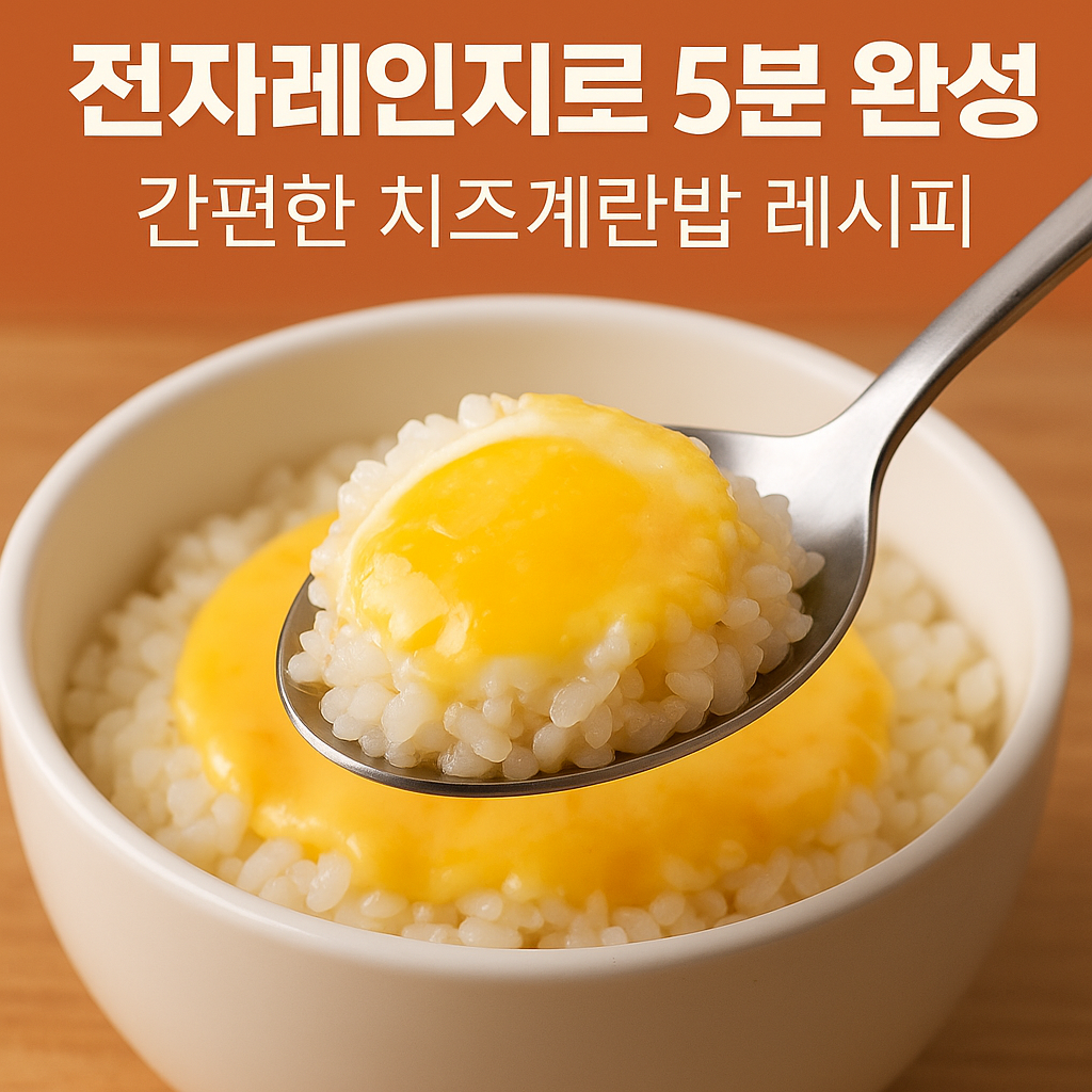전자레인지로 5분 완성! 간편한 치즈계란밥 레시피