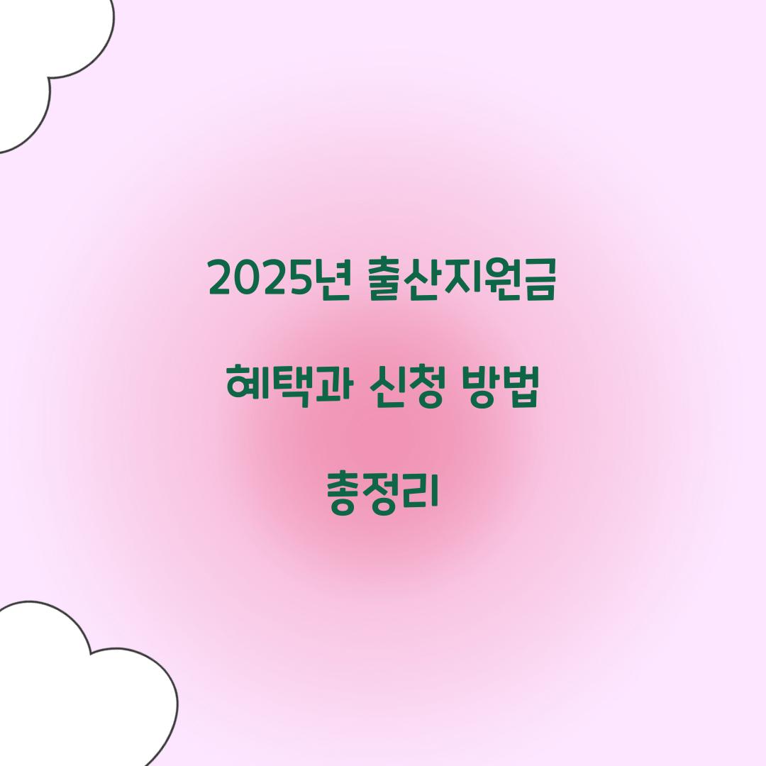 2025년 출산지원금