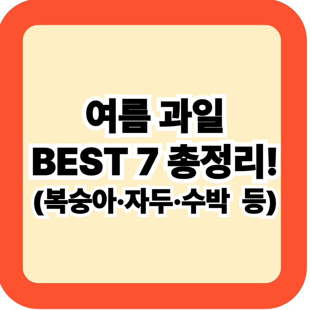 여름 과일 BEST 7 총정리 - 효능·먹는법·활용 레시피 꿀팁까지 한눈에 보기