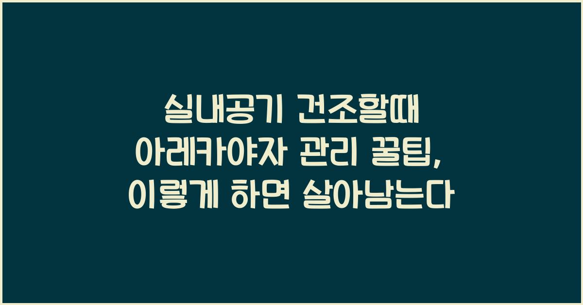 실내공기 건조할때 아레카야자 관리 꿀팁