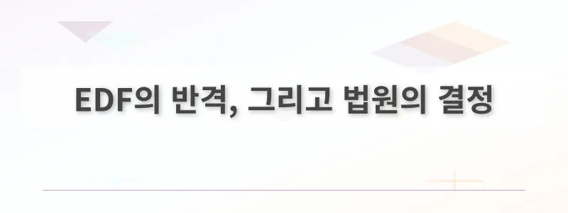 EDF의 반격, 그리고 법원의 결정