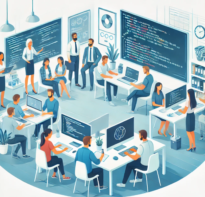 여러 직업군이 함께 있습니다.