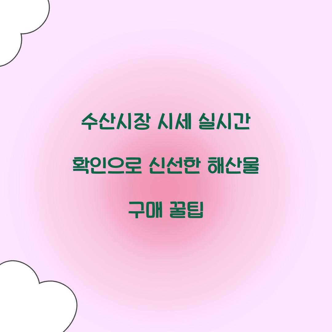 수산시장 시세 실시간 확인