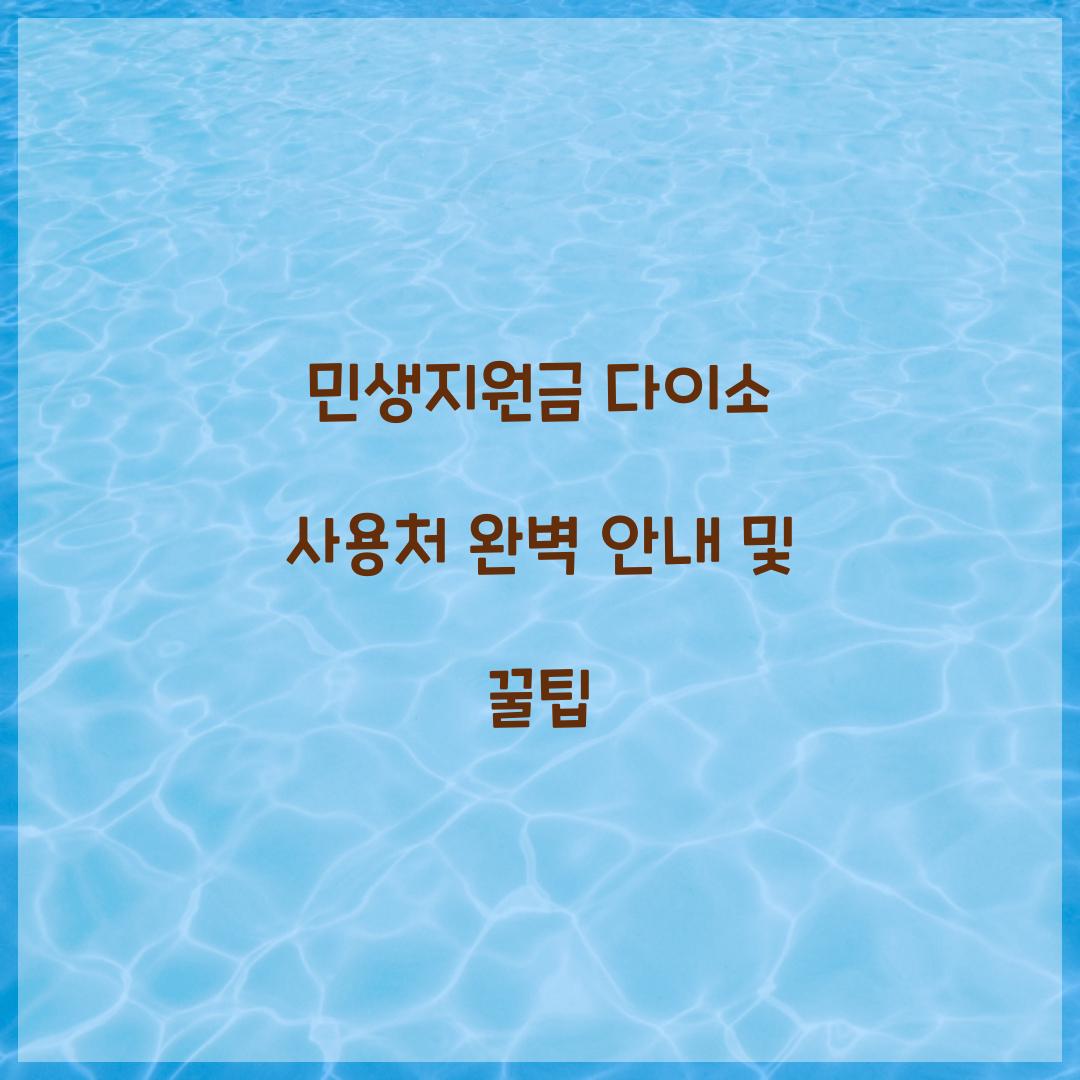 민생지원금 다이소