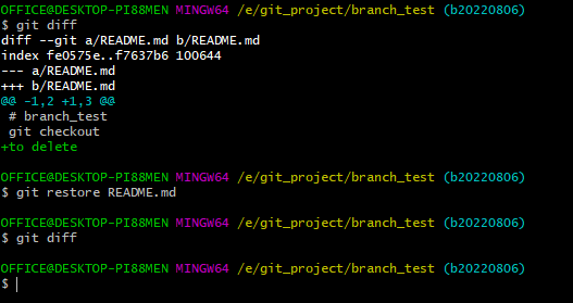 git restore README.md