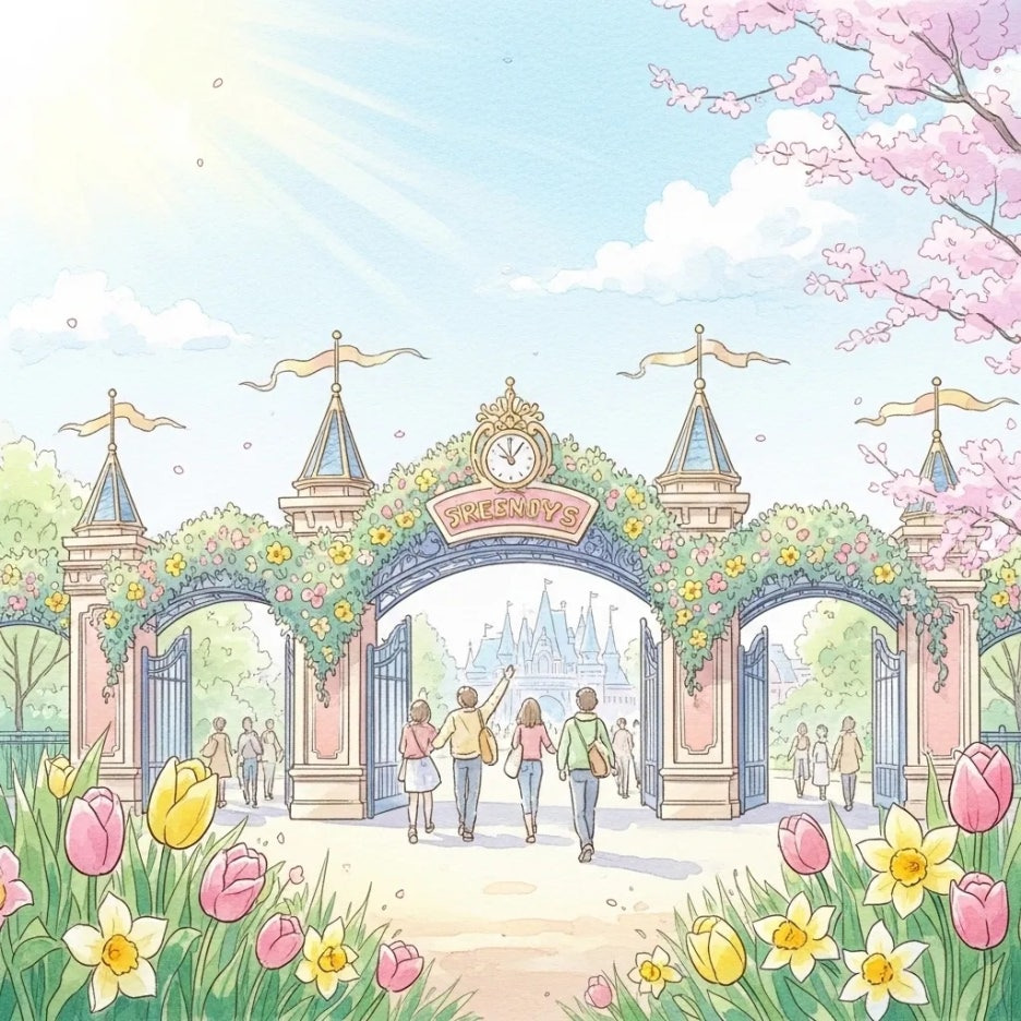 축제 입구를 통해 들어서는 방문객들의 즐거운 모습