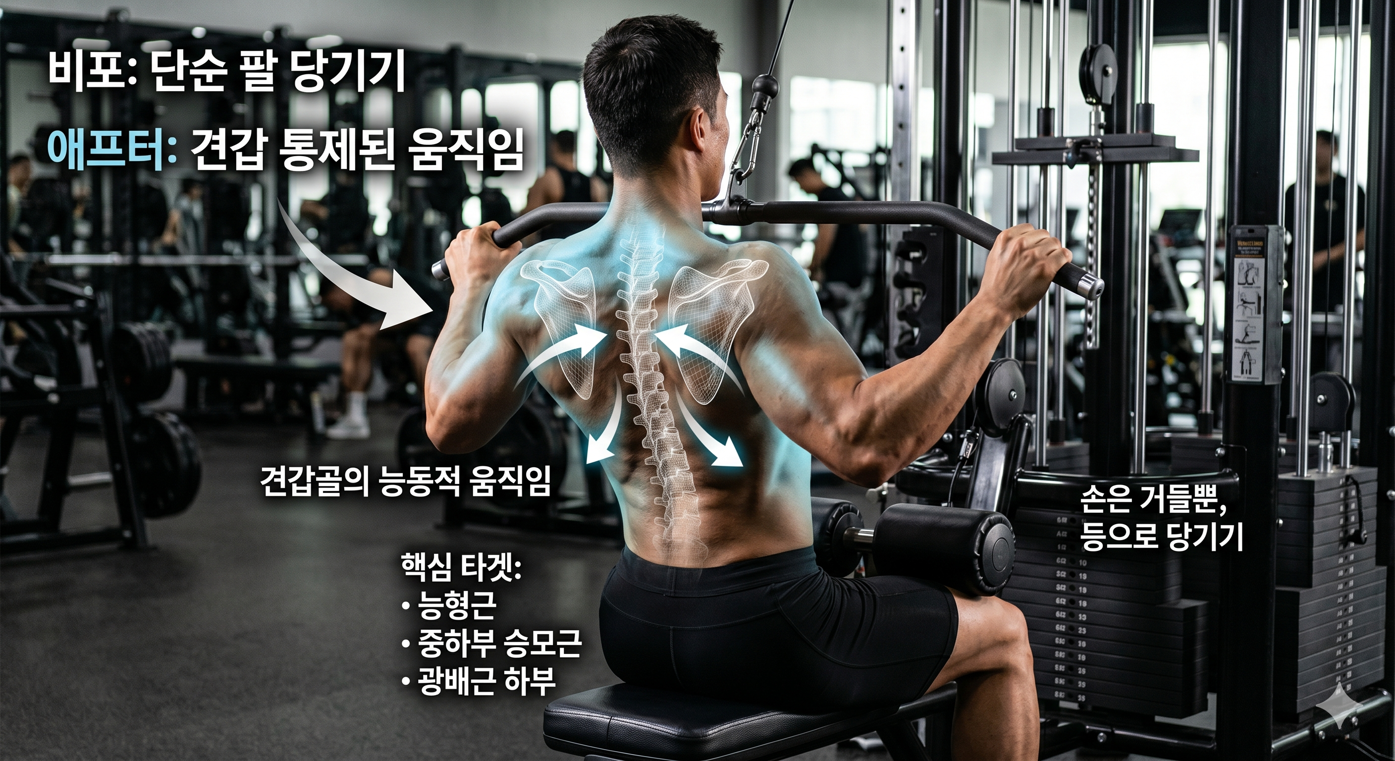 등 운동을 &ldquo;견갑 운동&rdquo;으로 바꾸는 기준