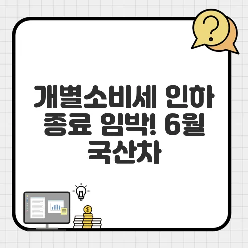 개별소비세 인하 종료 임박! 6월 국산차, 지금 사야 할 이유 3가지