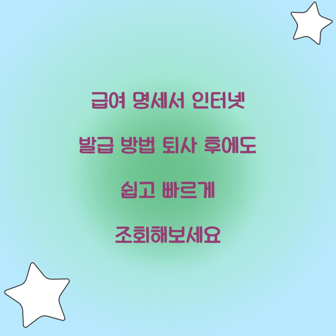 급여 명세서 인터넷 발급