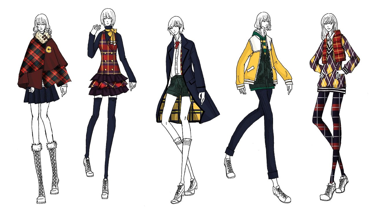 체크패턴 의상 패션