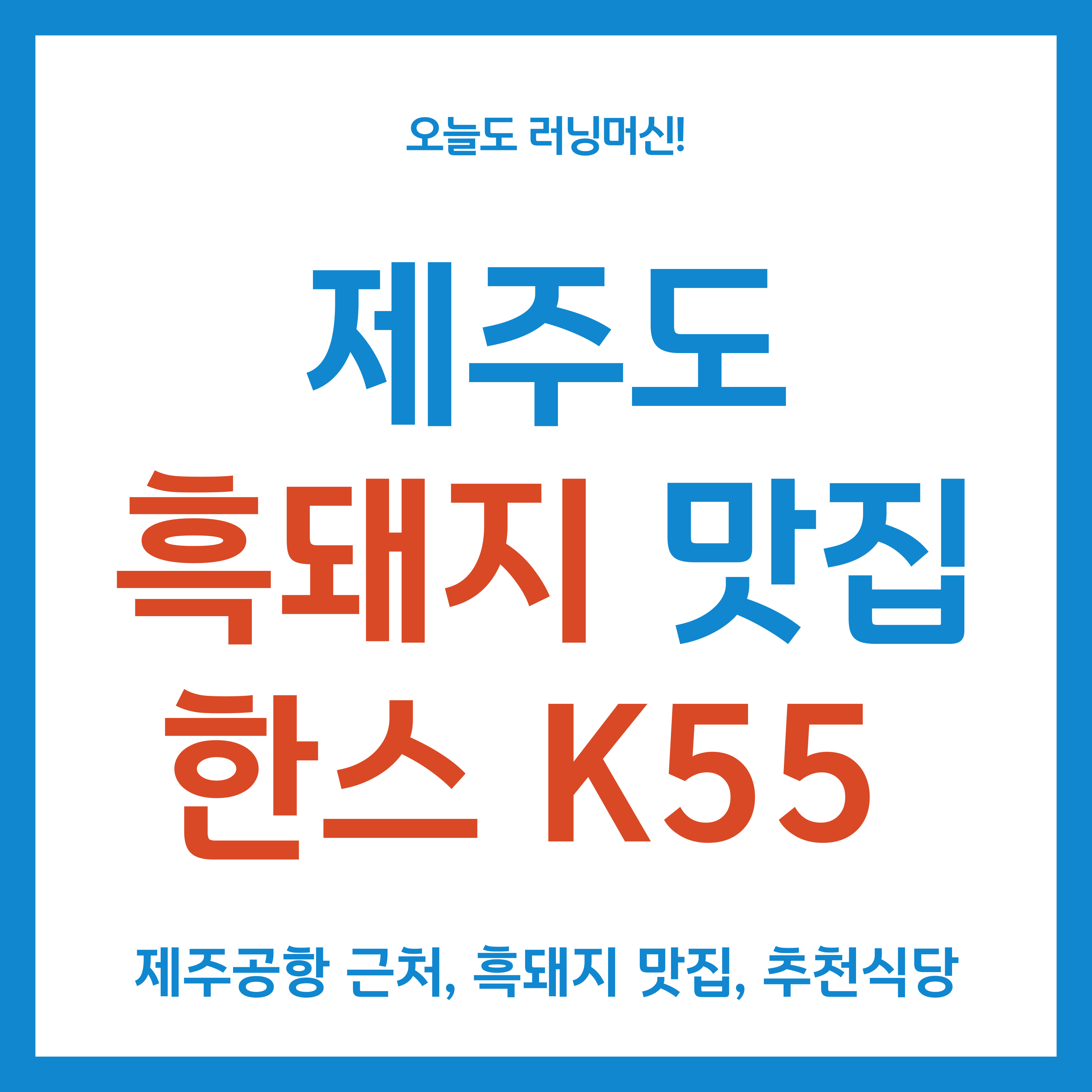 제주도 흑돼지 맛집 한스k55