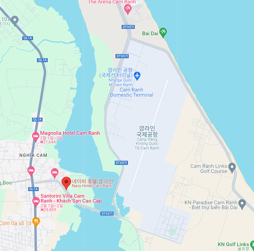 네이비 호텔 깜 라인 지도