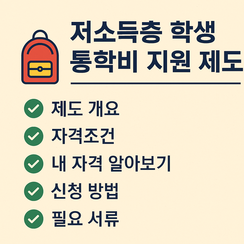 저소득층 통학비지원,자격조건,신청방법,필요서류 이미지