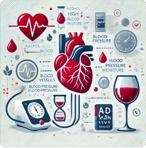 고혈압과 알코올을 표현한 이미지