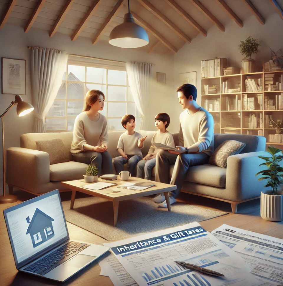 상속 및 증여 상담 중인 가족