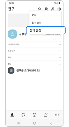 전체 설정