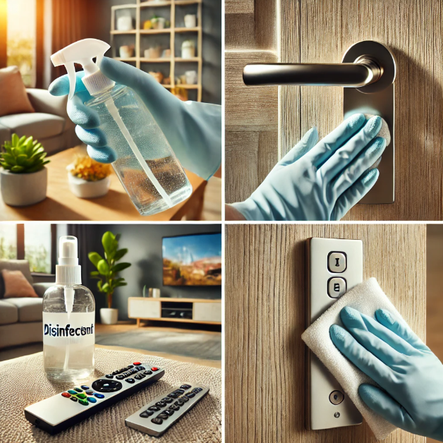 소독 하고 있는 장면