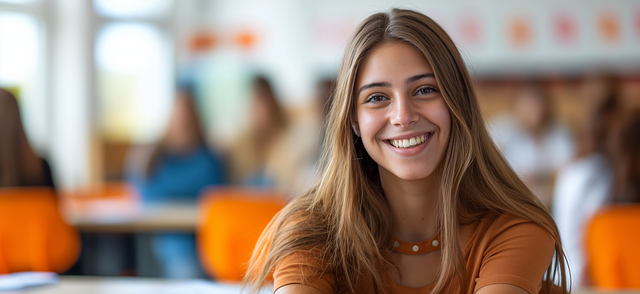 웃고 있는 여학생