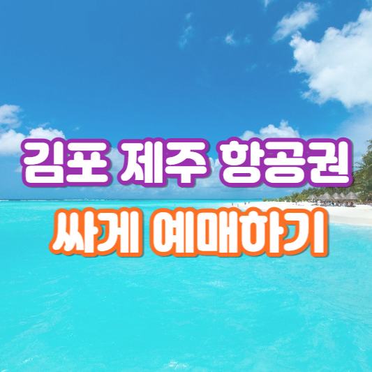 김포 제주 항공권 싸게 예매하기