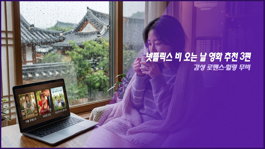 넷플릭스 비 오는 날 영화 추천 3편｜감성 로맨스&middot;힐링 무비