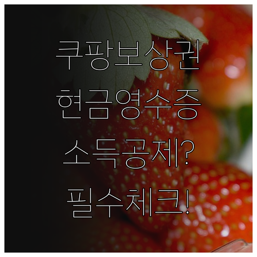 쿠팡 보상 이용권 현금영수증 발행 여..