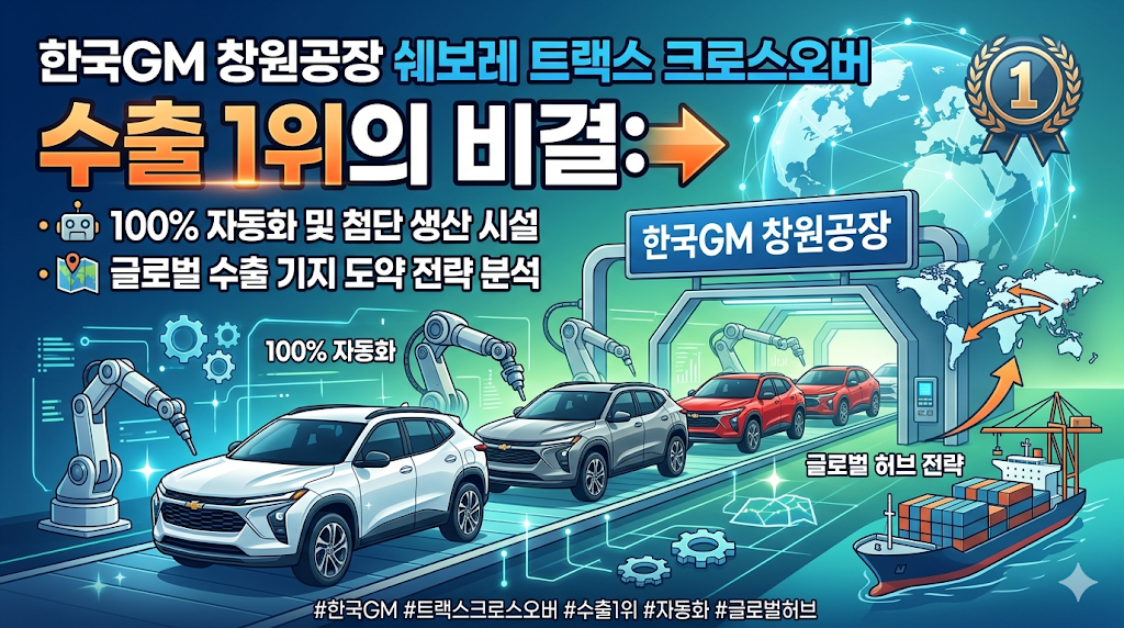 한국GM 창원공장 쉐보레 트랙스 크로스오버 수출 1위의 비결: 100% 자동화와 글로벌 허브 전략 분석