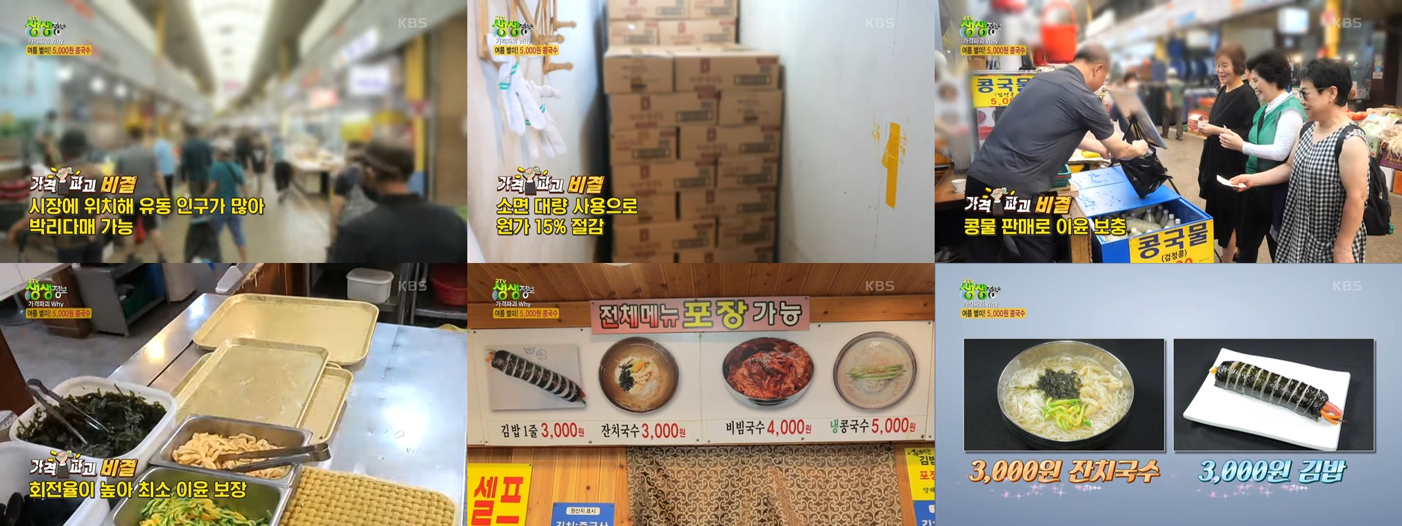 밥보다 국수의 가격비결입니다.