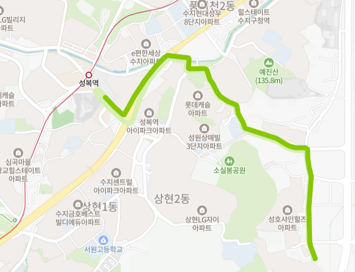 용인-용인시기흥-58번-버스-노선-지도