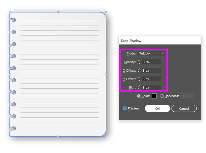 어도비-일러스트레이터-그림자-효과-드롭섀도우