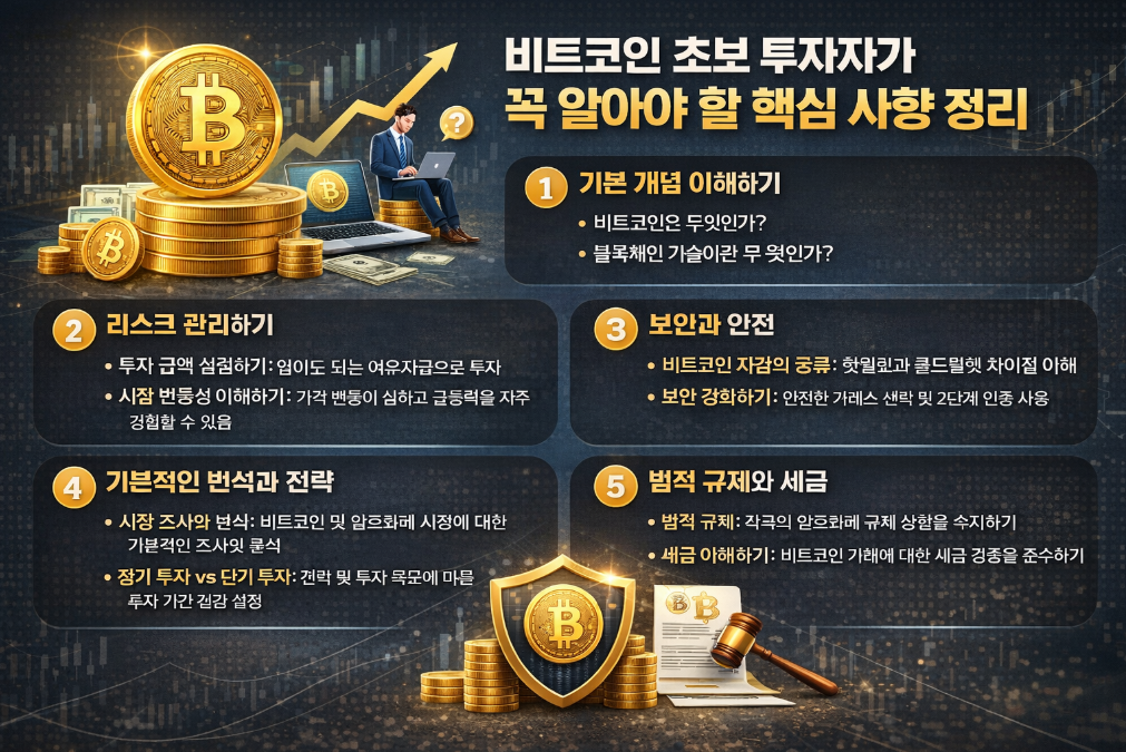 비트코인 초보자라면 반드시 알아야 할 5가지 핵심사항