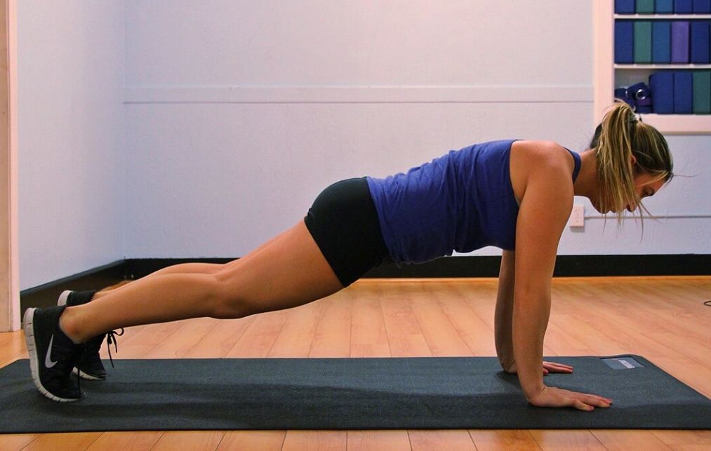 플랭크 하는 모습