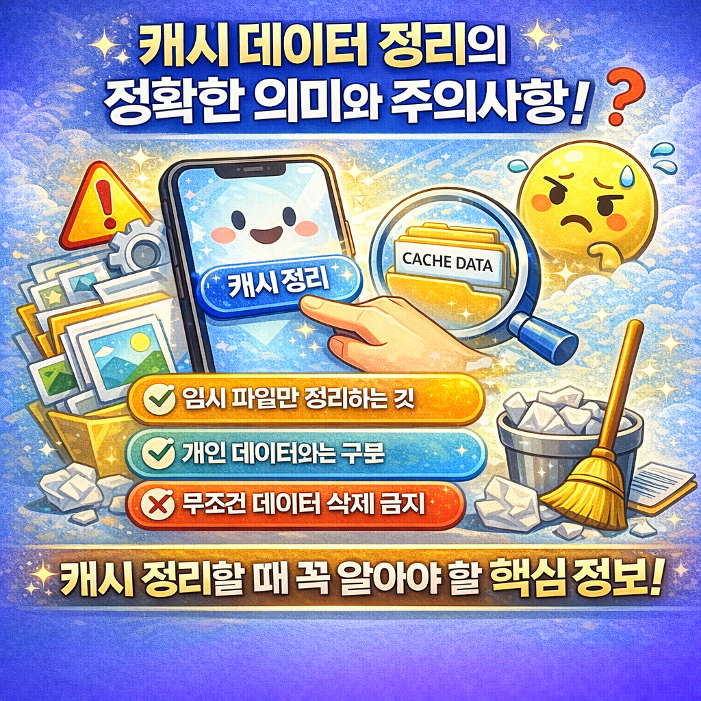 캐시 데이터 정리의 정확한 의미와 주의사항