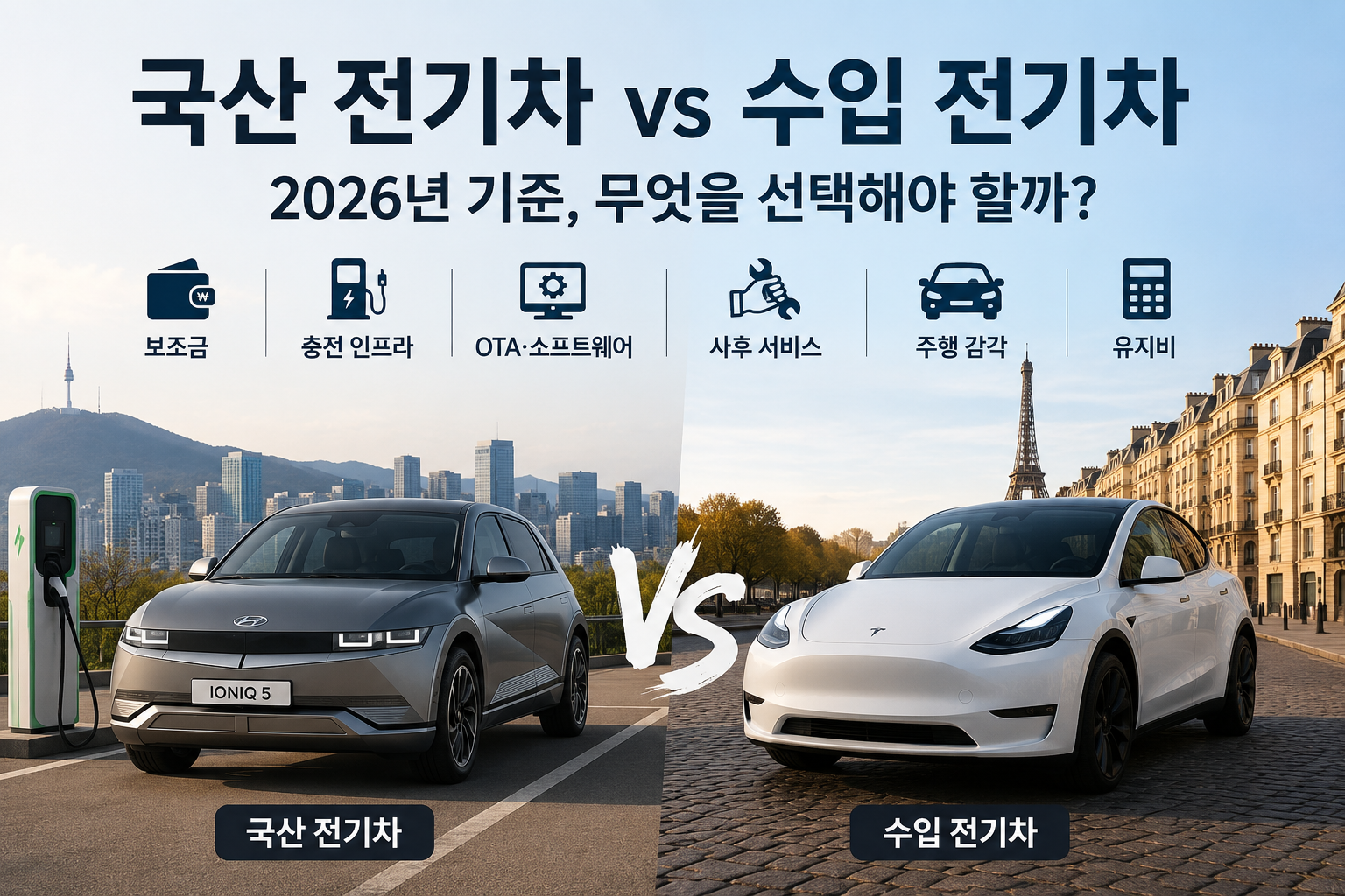 국산 전기차와 수입전기차 비교