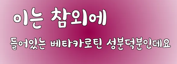  이는 참외에 들어있는 베타카로틴 성분덕분인데요