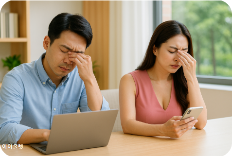 오래 보면 초점이 흐려져요