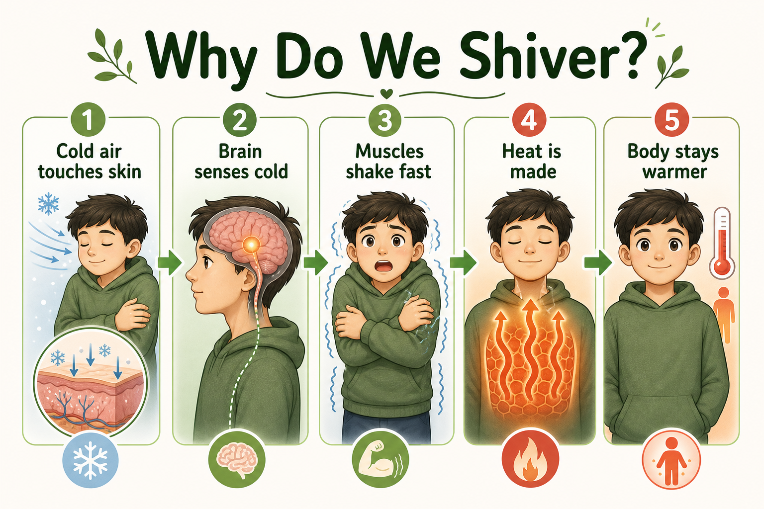 Infographic explaining why people shiver