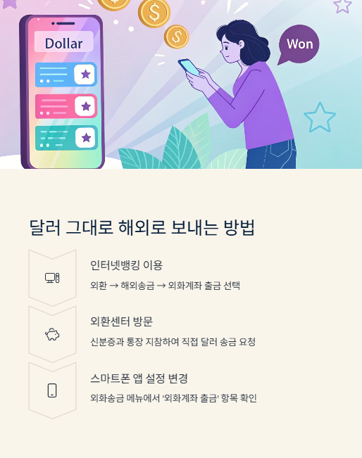 달러 그대로 해외로 보내는 방법