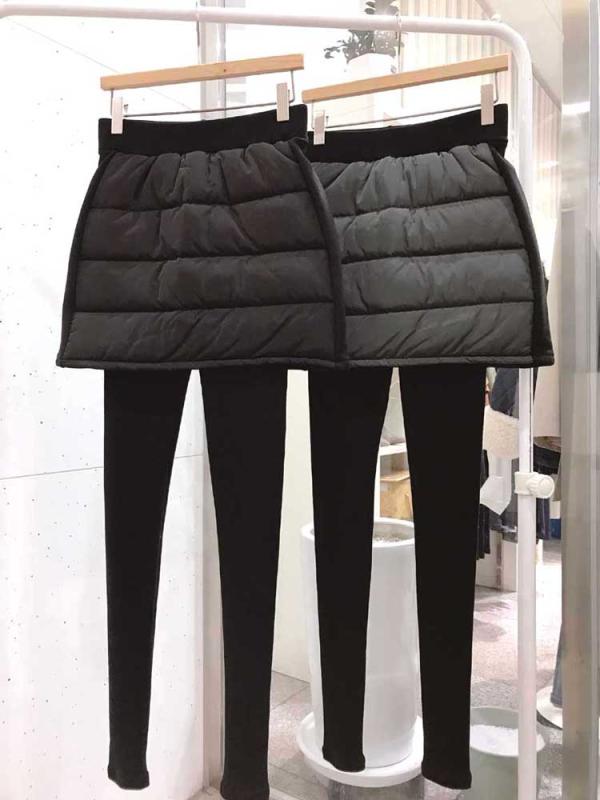 3부 기모 패딩 치마레깅스
