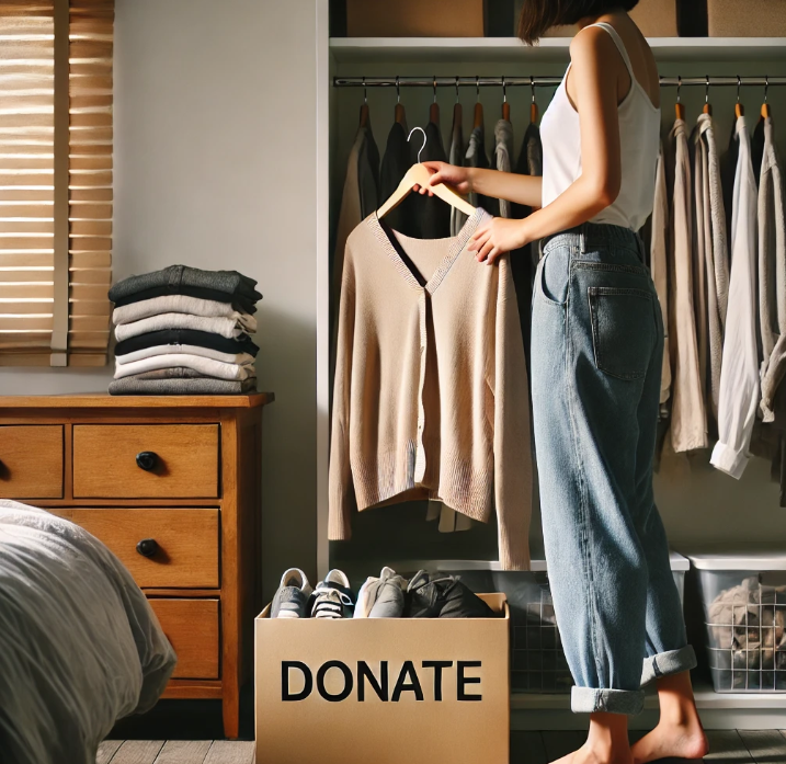 새 옷을 사면 안입는 옷 버리거나 기부하기