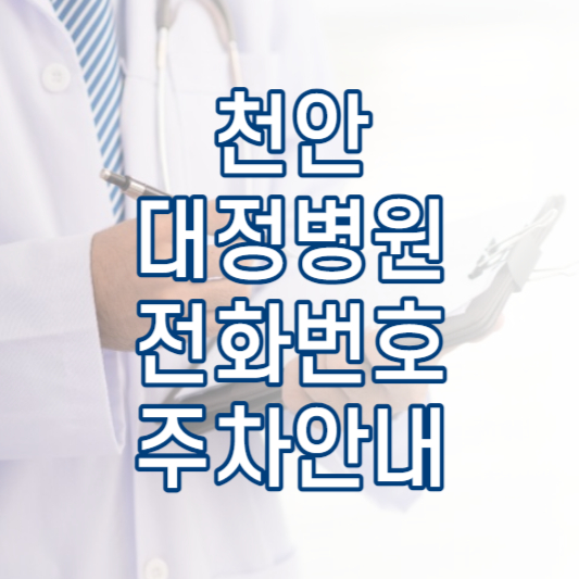 천안 서울대정병원 안내