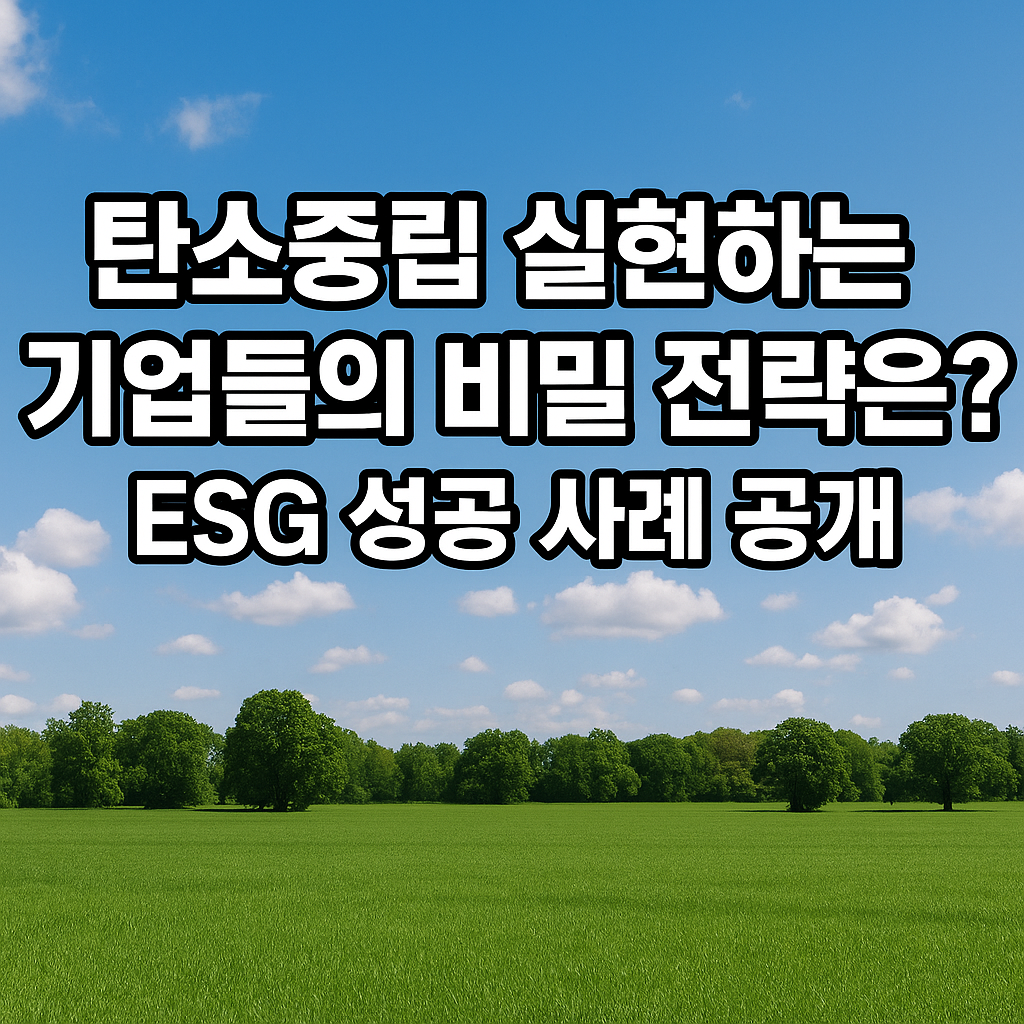 탄소중립 실현 기업 전략 (ESG 경영, 넷제로, 2025 사례)