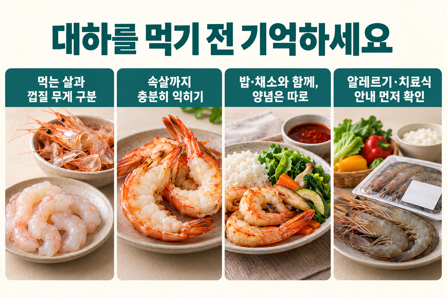 대하의 먹는 부분&middot;가열&middot;한 끼 구성&middot;개인 식사 안내를 구분한 핵심 정리