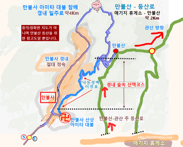만불산 등산지도