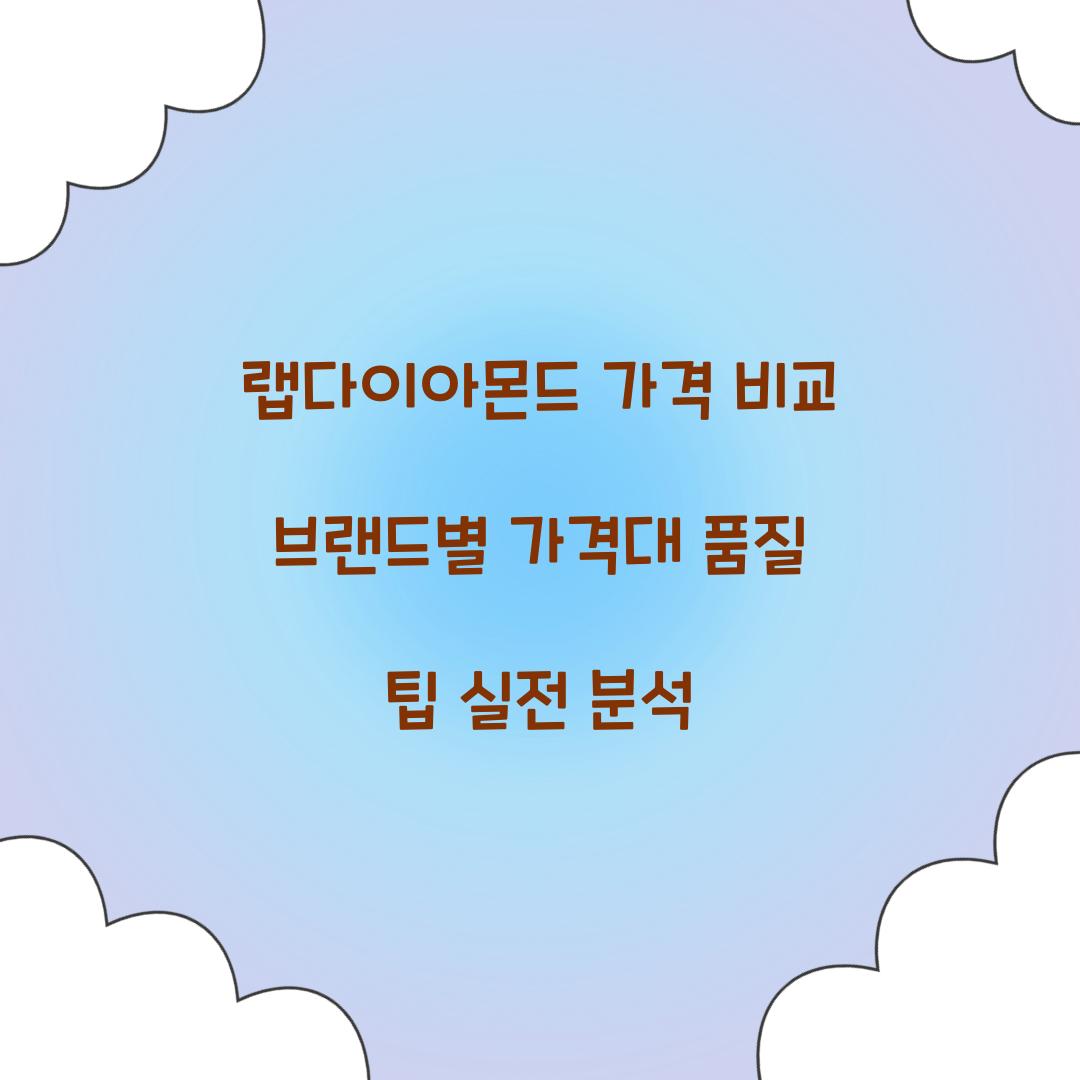 랩다이아몬드 가격 비교