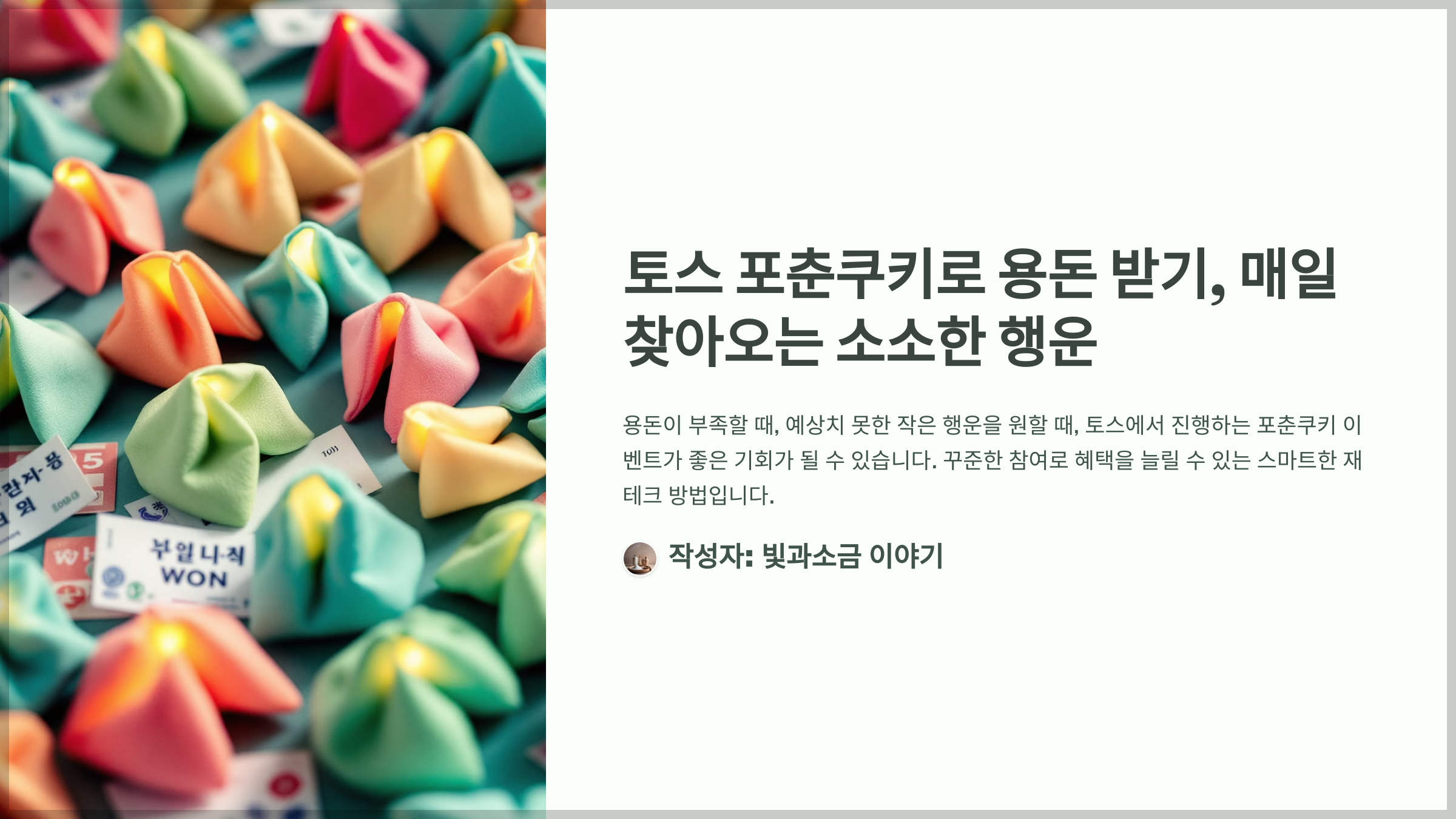 토스 포춘쿠키로 용돈 받기, 매일 찾아오는 소소한 행운